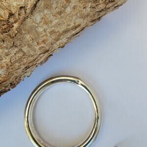 Vintage silver-tone chunky bangle bracelet minimalist 1980s bold style